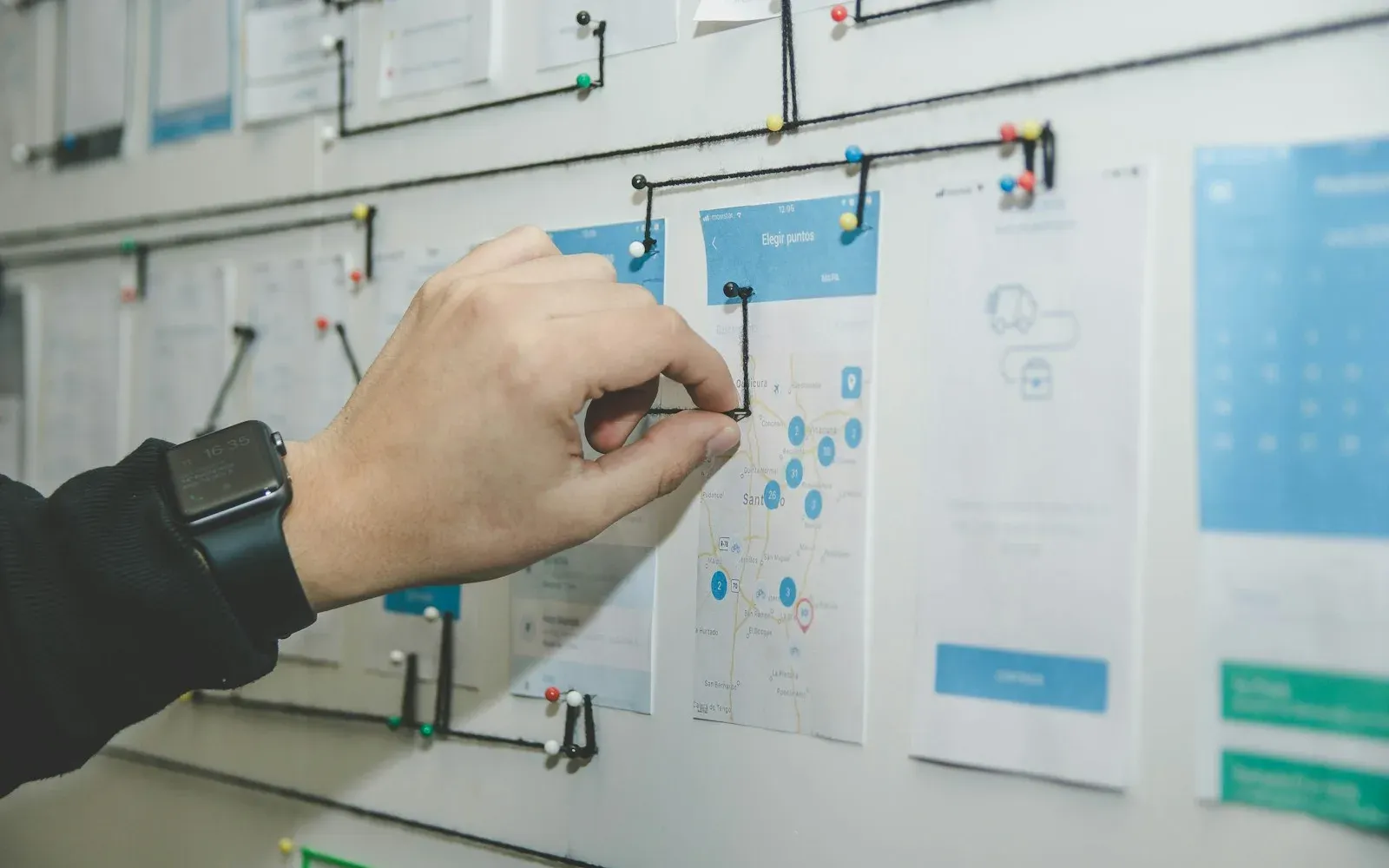 Product roadmap and scope document on a desk