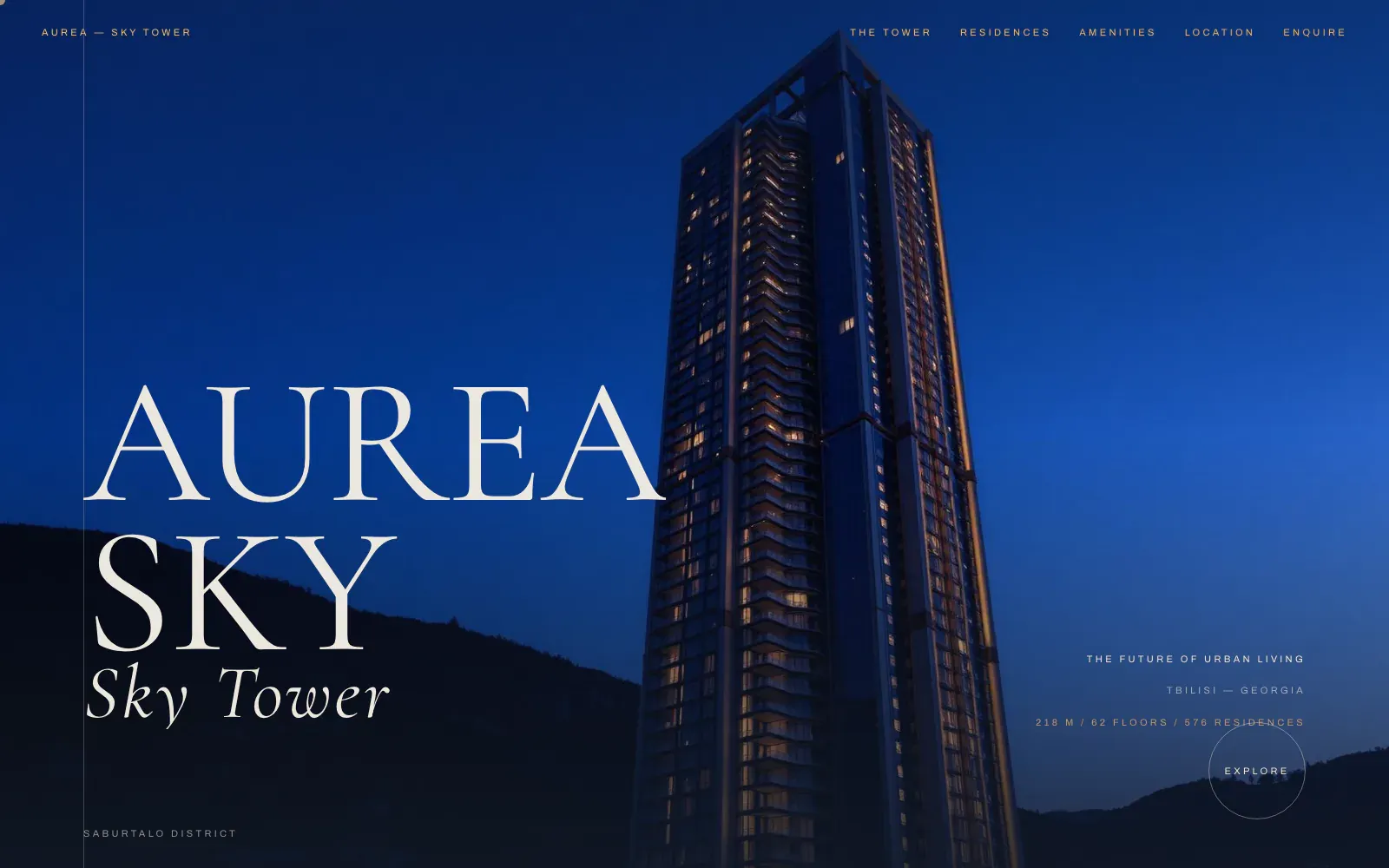 Next.js sales site we built for a residential tower, shown on screen